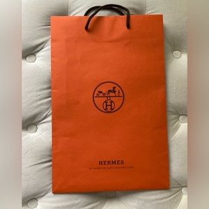 HERMES Authentic Paper Bag, Iconic Orange Bag, Rectangular, Large